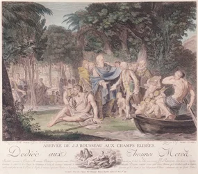 Arrival of Jean-Jacques Rousseau (1712-78) in the Elysian Fields, 1782